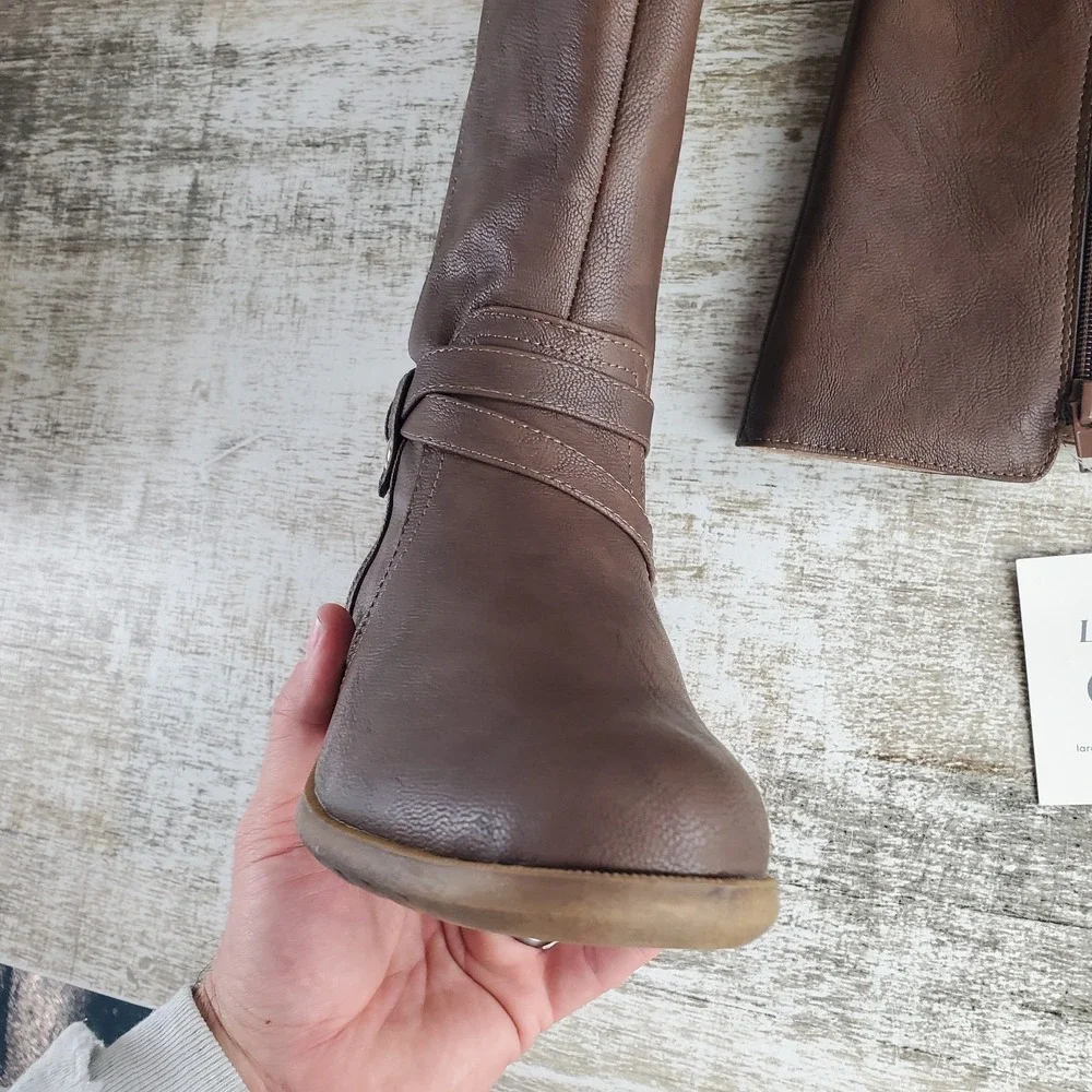 LifeStride Xtrovert Women Riding Boots Sz 7 M Wide‎ Calf Knee-High Side Zip
